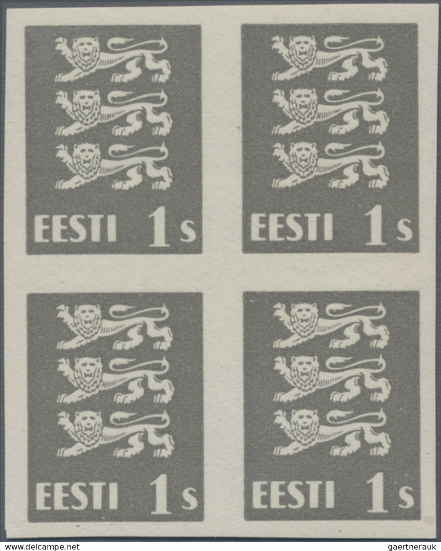 Estonia: 1928/1929, Definitives Coat Of Arms "Lion", 1s. Grey, Imperforate Proof - Estonia