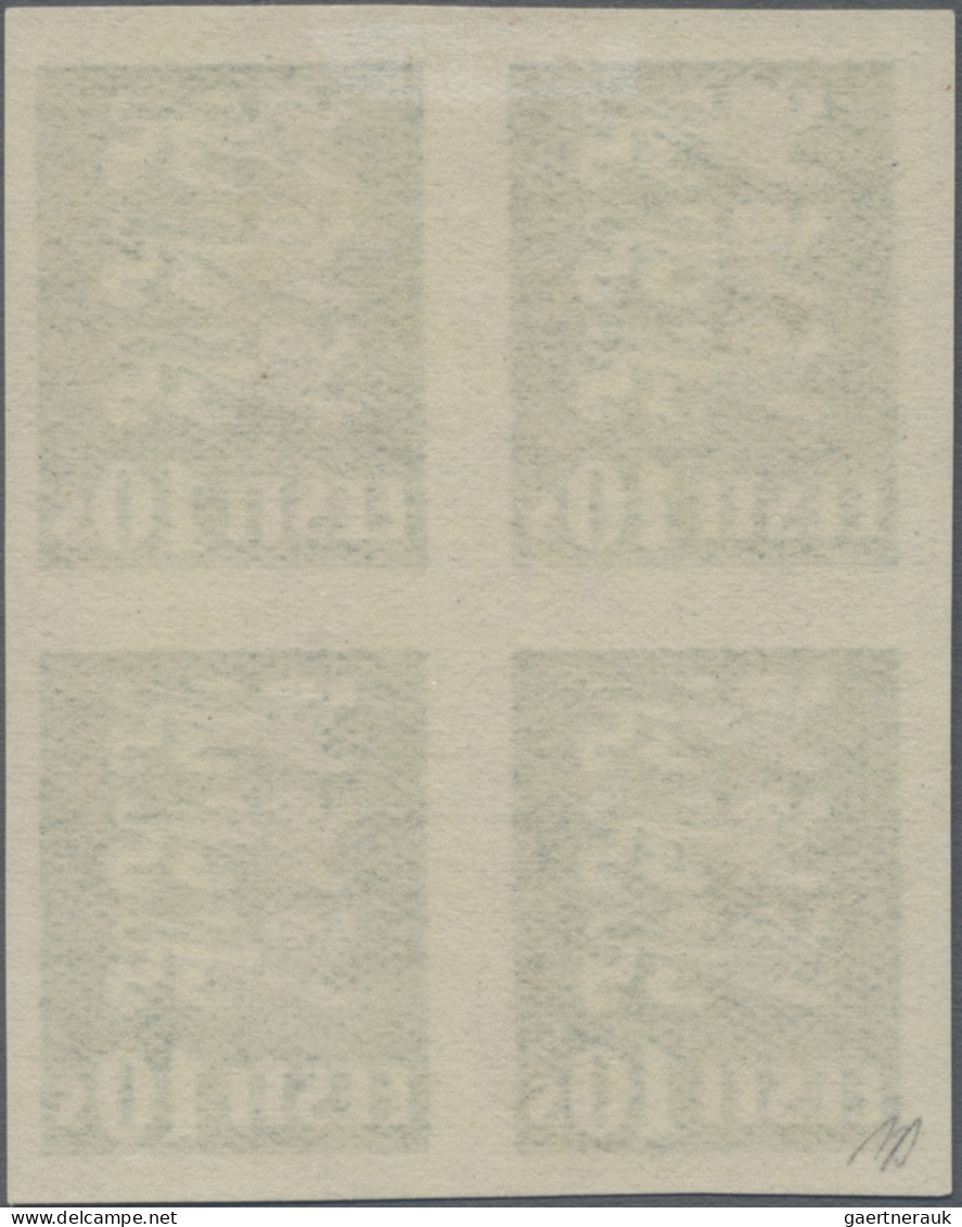 Estonia: 1928/1929, Definitives Coat Of Arms "Lion", 10s. Blue, Imperforate Proo - Estland