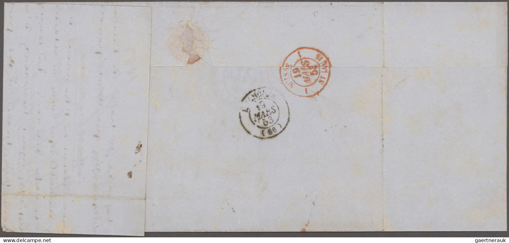 France: 1850, Ceres 10c. Bistre, Single Stamp And Horizontal Pair, Fresh Colour - Lettres & Documents