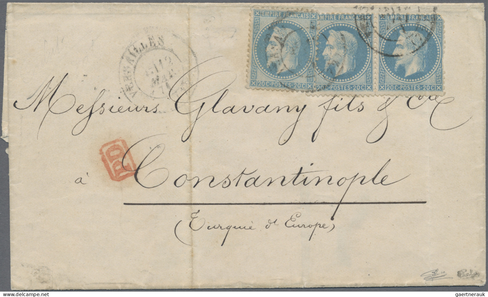 France: 1871 (9 May) "COMMUNE DE PARIS": Folded Cover From Paris To Constantinop - Briefe U. Dokumente