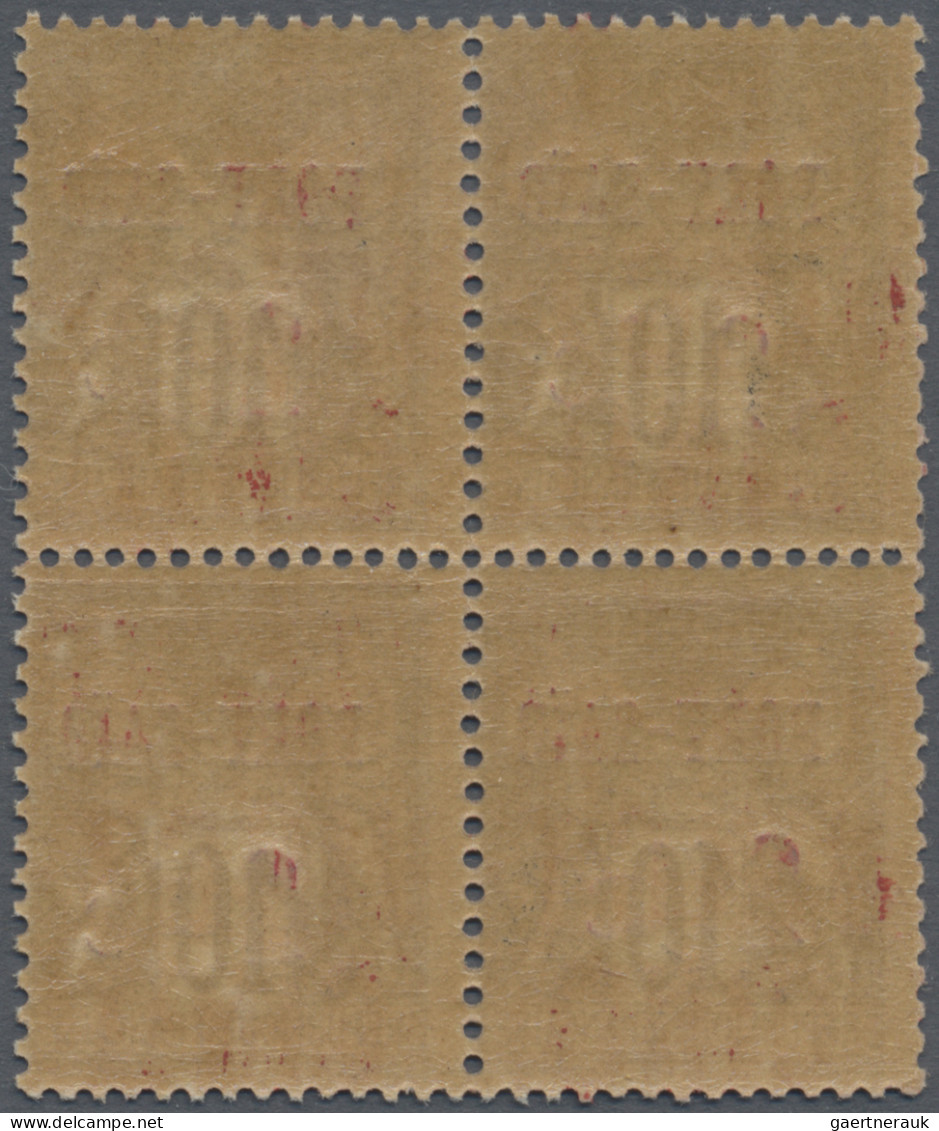 French PO In Egypt: 1899 "VINGT-CINQ" On 25c. On 10c. Black On Lilac, Block Of F - Andere & Zonder Classificatie
