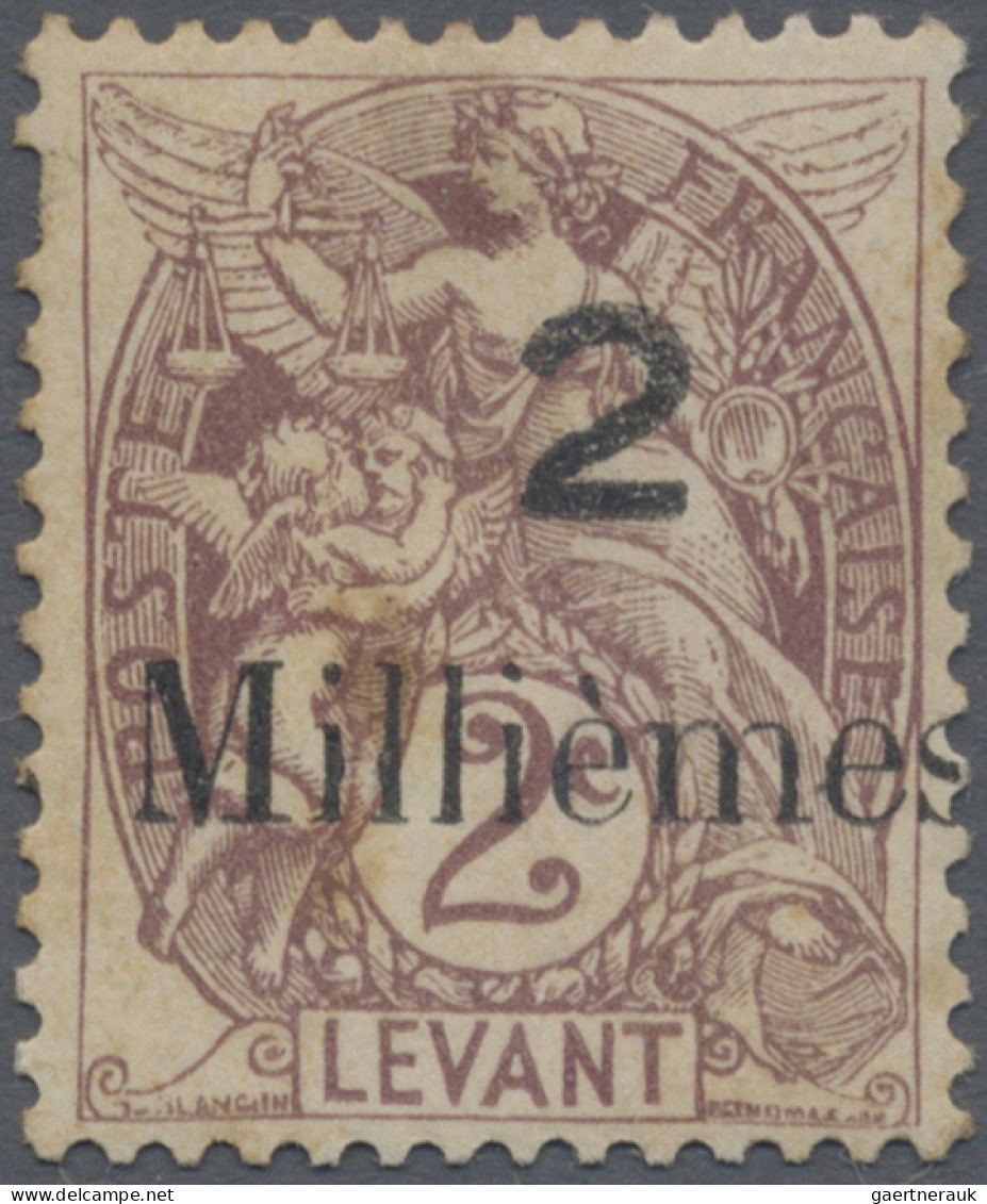 French PO In Egypt: 1921 ERROR: Two Stamps 2c. Of LEVANT Overprinted "2 Millième - Autres & Non Classés