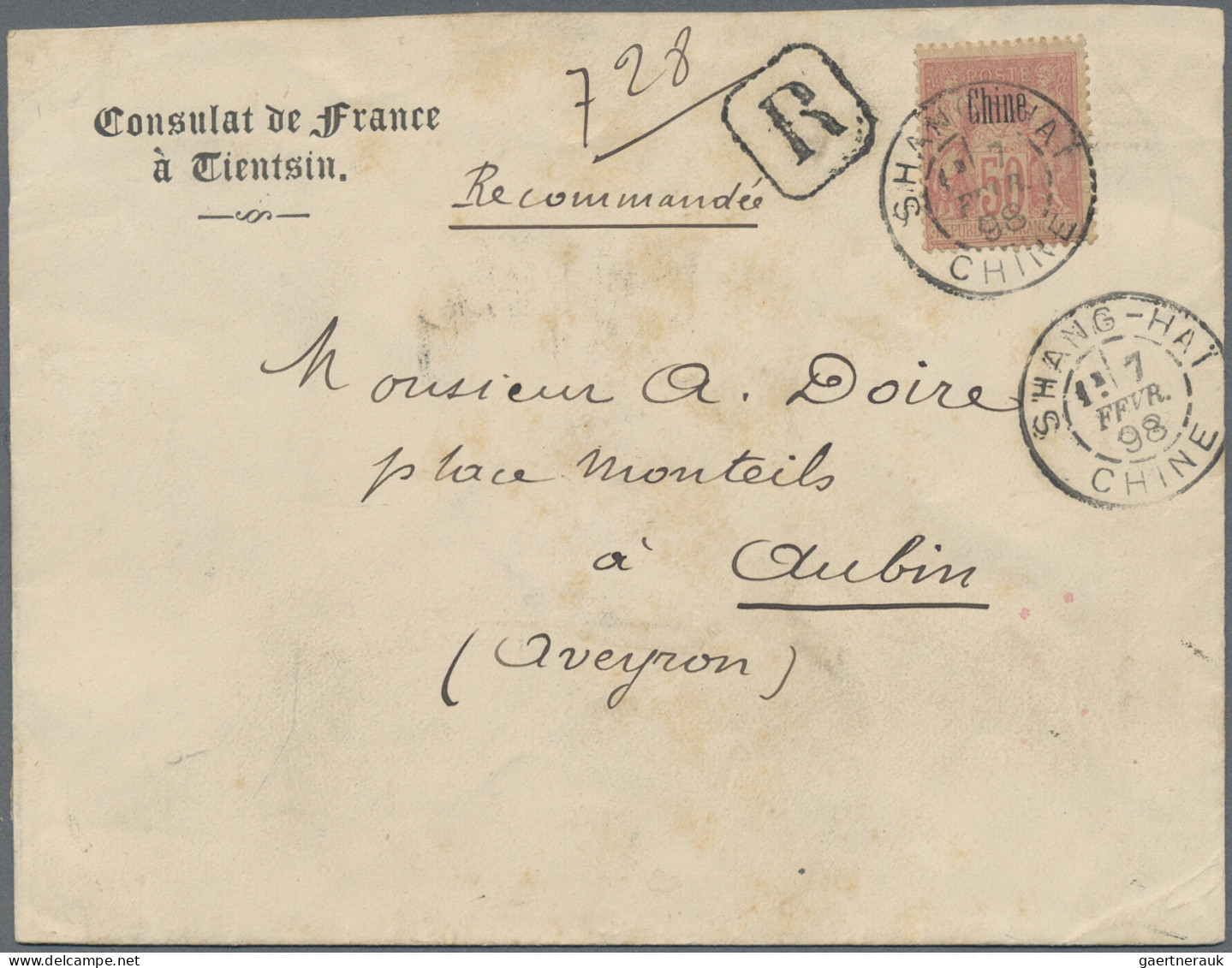 French Post in China: 1894/1903, group of four covers (three to France) from Han