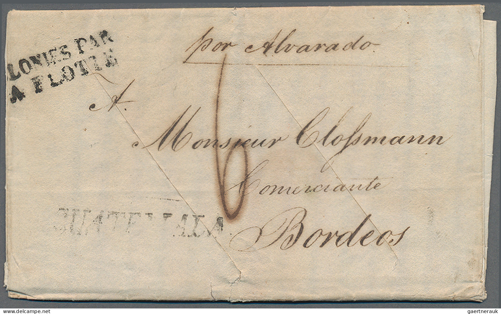 France: 1825, ''COLONIES PAR LA FLOTTE'' - Fine Shipmail-cancellation (80%) In B - Andere & Zonder Classificatie