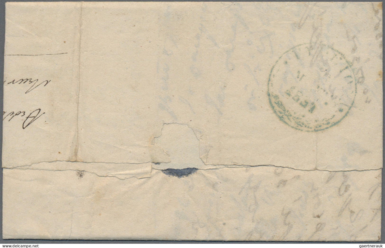 Greece -  Pre Adhesives  / Stampless Covers: 1857, Entire Letter Bearing Blue St - ...-1861 Prephilately