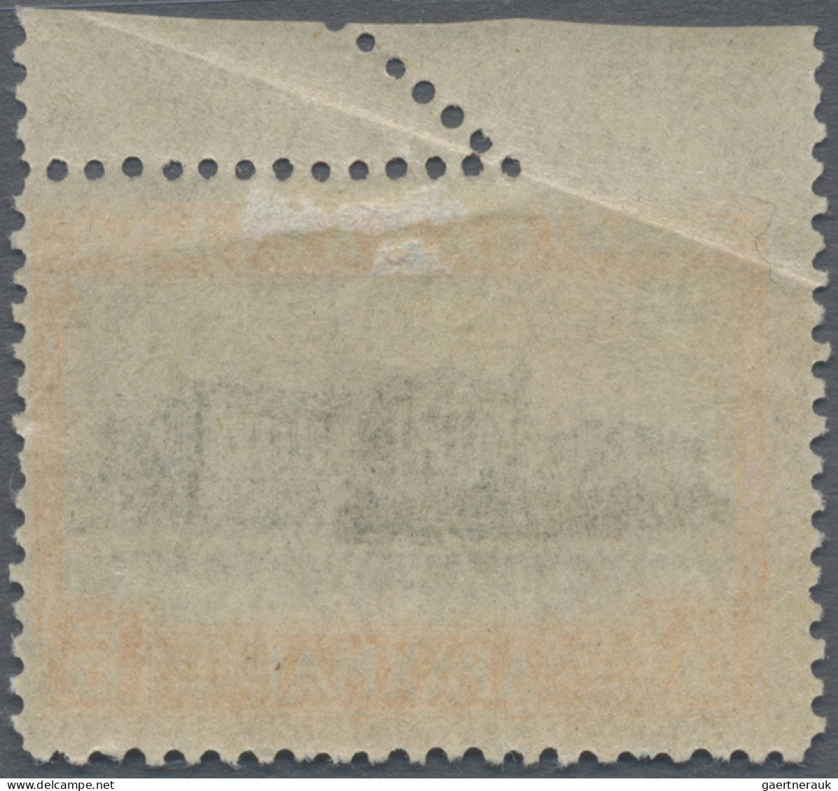 Greece: 1927, 5 Dr. Top Margin With Error Of Perforation Due To Margin Paperfold - Ongebruikt