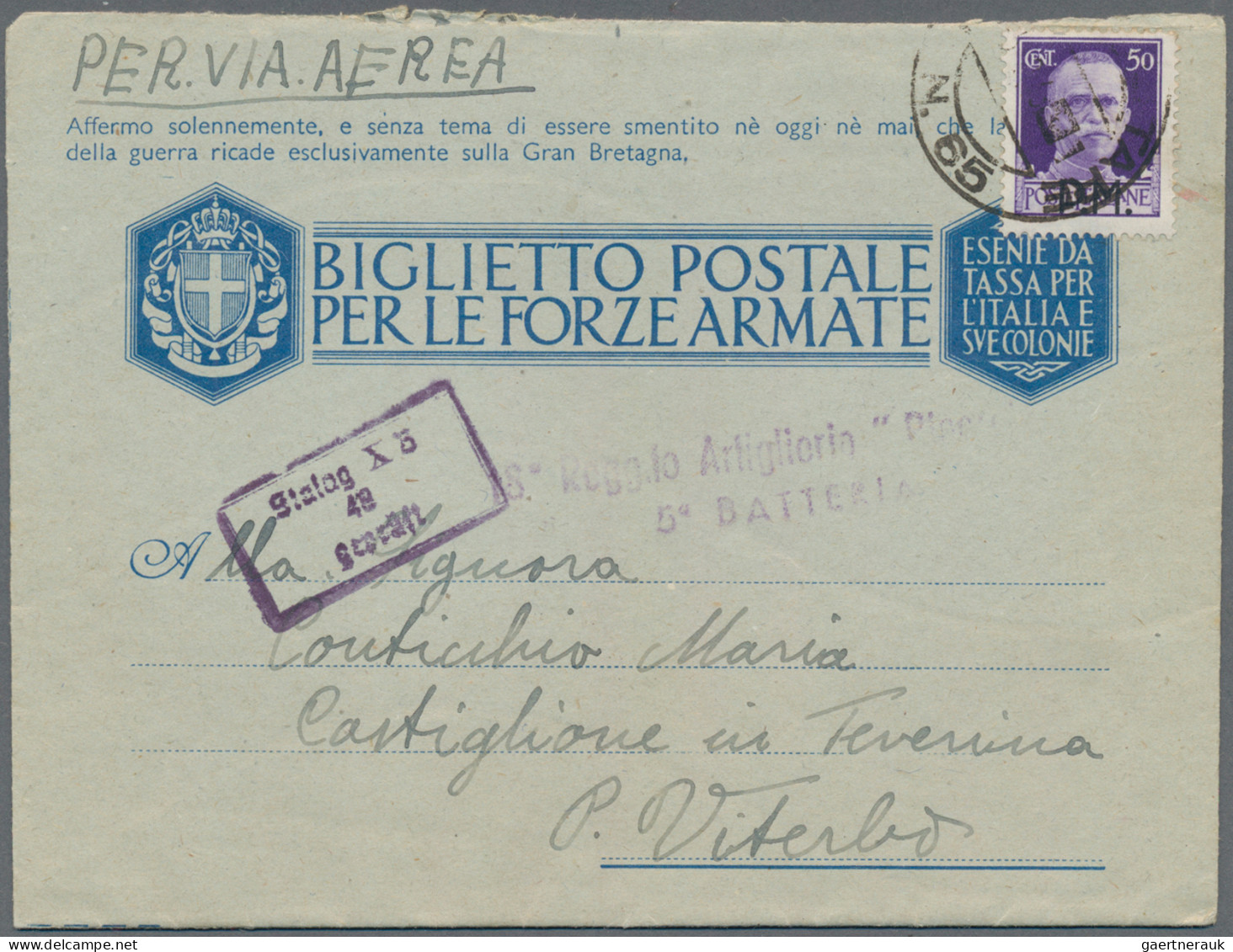 Greece: 1942/43 Two Air Mail Envelopes From Greece To Italy By Italian Military - Lettres & Documents