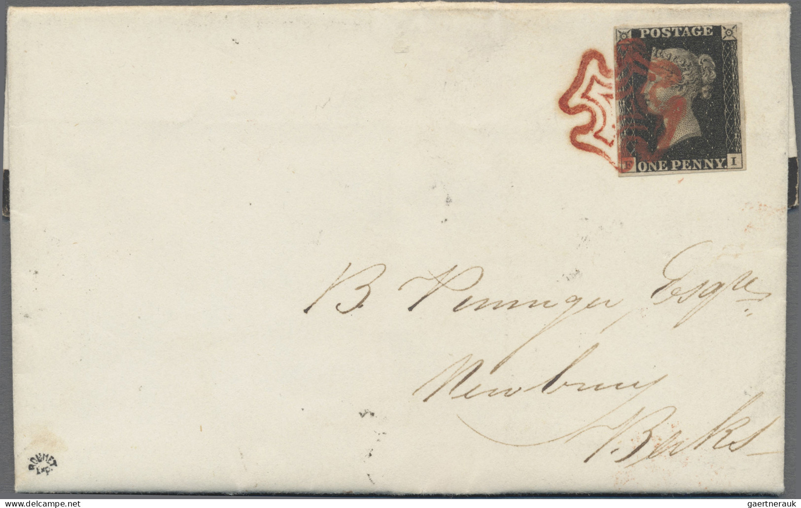 Great Britain: 1840, 1 D Intense Black, Plate 6, Large Regular Margins, Lettered - Andere & Zonder Classificatie