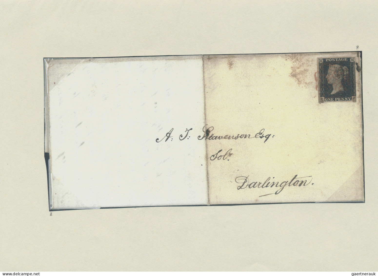 Great Britain: 1840, 1d. Black, Plate 3, Lettered "C-J", Fresh Colour, Cut Into - Other & Unclassified