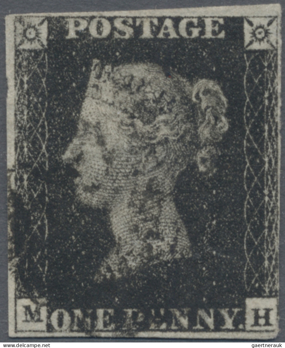 Great Britain: 1840/1841, Matched Pair: 1d. Black And 1d. Red, Both Plate 10 And - Gebraucht