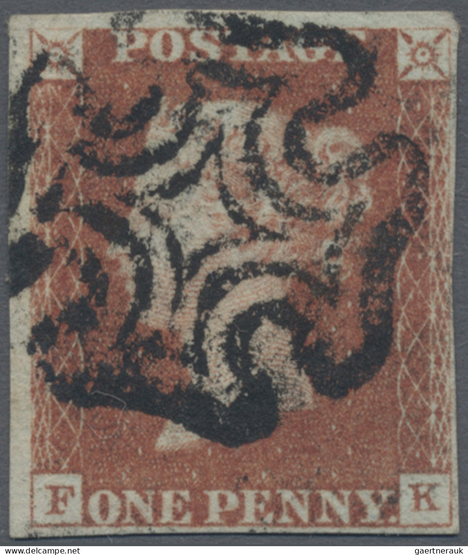 Great Britain: 1840/1841, Matched Pair: 1d. Black And 1d. Red, Both Plate 5 And - Gebruikt