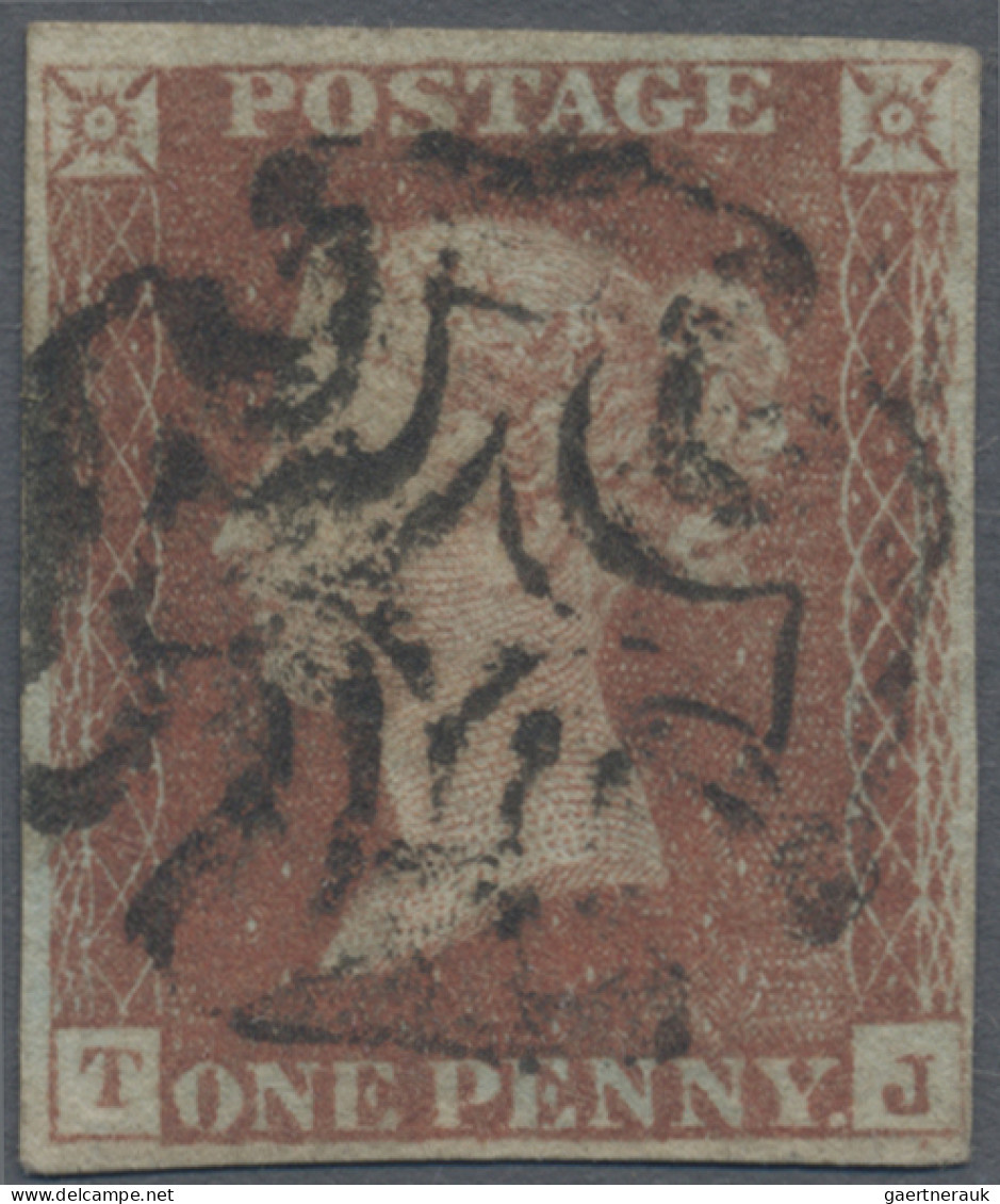 Great Britain: 1840/1841, Matched Pair: 1d. Black (repaired) And 1d. Red, Both P - Gebraucht