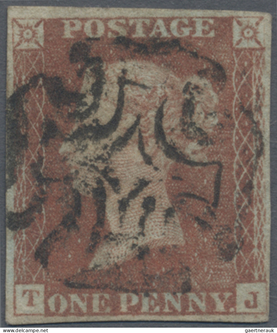 Great Britain: 1840/1841, Matched Pair: 1d. Black (repaired) And 1d. Red, Both P - Used Stamps