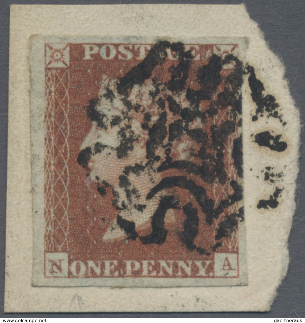 Great Britain: 1840/1841, Matched Pair: 1d. Grey-black (slight Corner Crease) An - Gebraucht