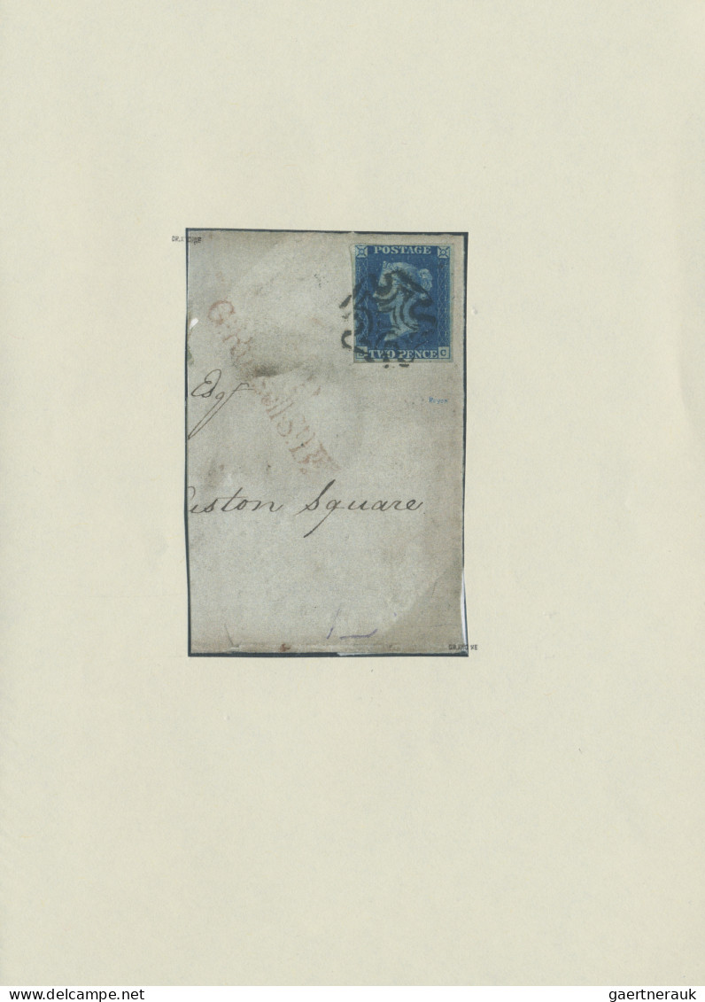 Great Britain: 1840, 2d. Deep Full Blue, Plate 1, Lettered "S-C", Bright Colour - Andere & Zonder Classificatie