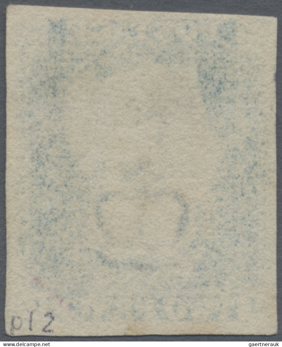 Great Britain: 1840 2d. Blue, Lettered J-L, Pl. 2, Used With Black MC, Intense C - Autres & Non Classés