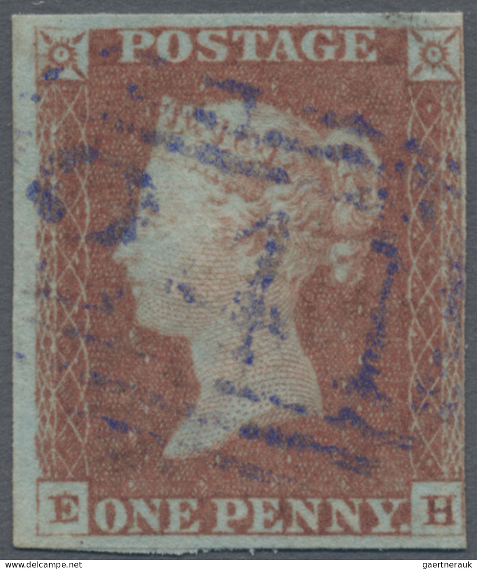 Great Britain: 1847/1848, 1d. Red, Plate 84, Lettered "E-H", Fresh Colour, Touch - Used Stamps