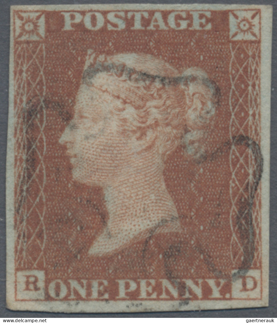 Great Britain: 1841 1d. Red-brown On Bluish Paper, Lettered R-D, Plate 34, Used - Sonstige & Ohne Zuordnung