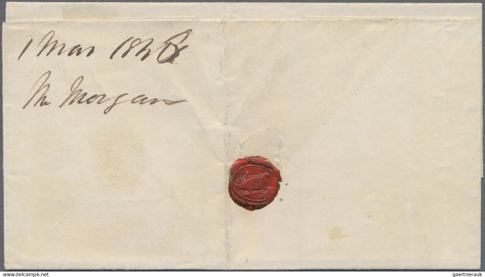Great Britain: 1846, 1d. Red, Plate 64, Lettered "A-F", Fresh Colour, Cut Into A - Covers & Documents