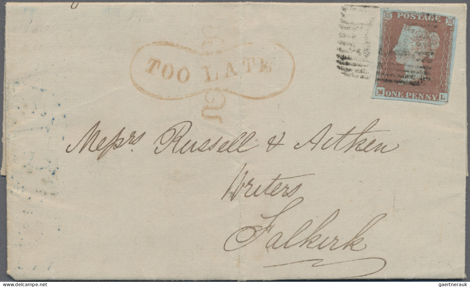 Great Britain: 1846 1d. Red-brown, Lettered M-L, Plate 69, Used As Single Franki - Other & Unclassified
