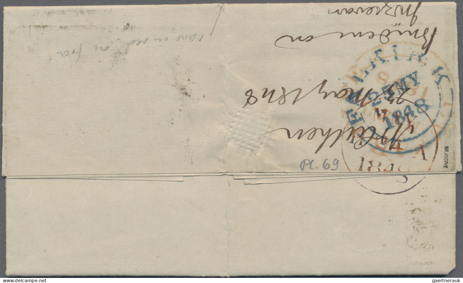 Great Britain: 1846 1d. Red-brown, Lettered M-L, Plate 69, Used As Single Franki - Other & Unclassified