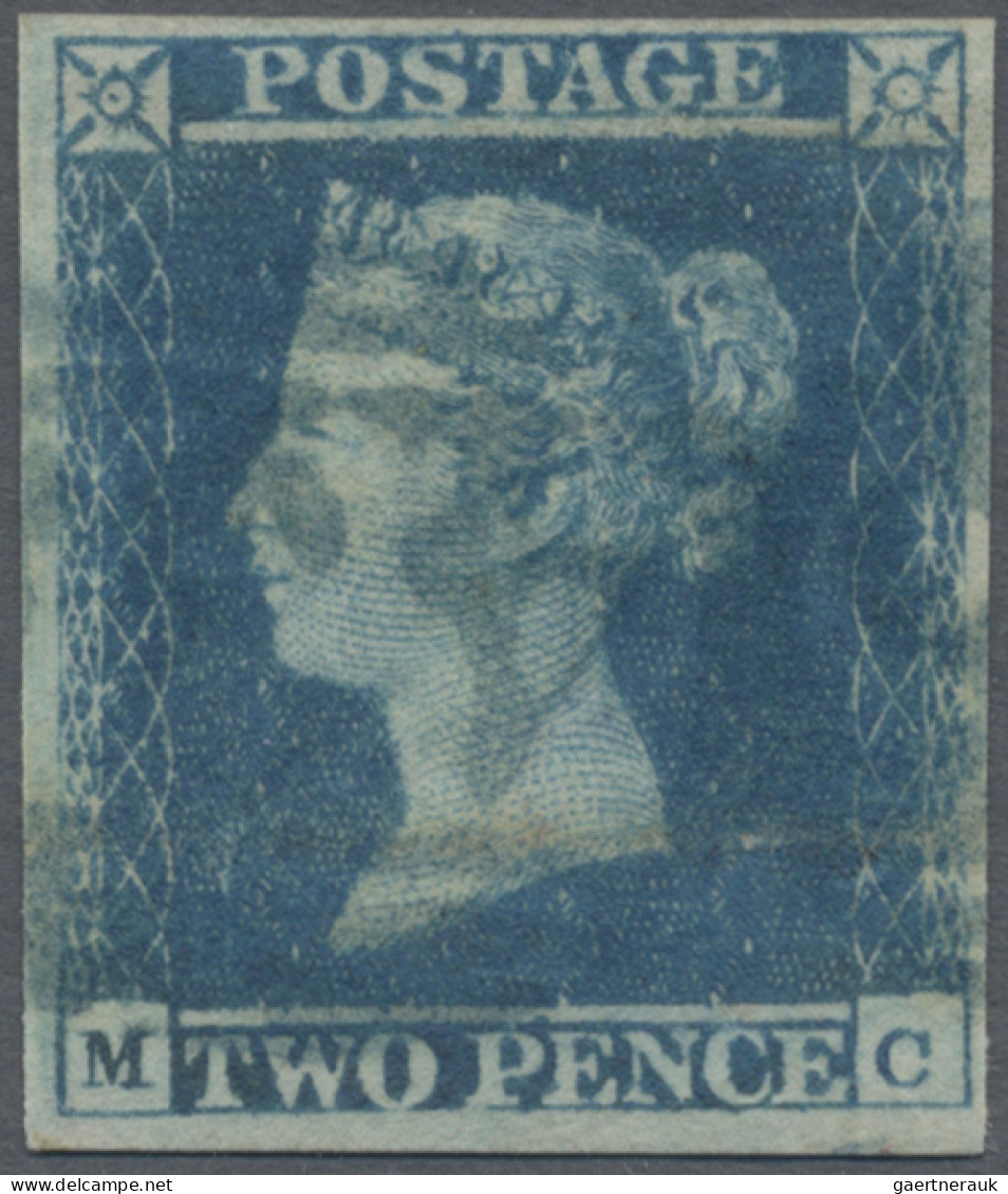 Great Britain: 1841, 2d. Blue "white Line", Plate 3, Lettered "M-C", Fresh Colou - Used Stamps