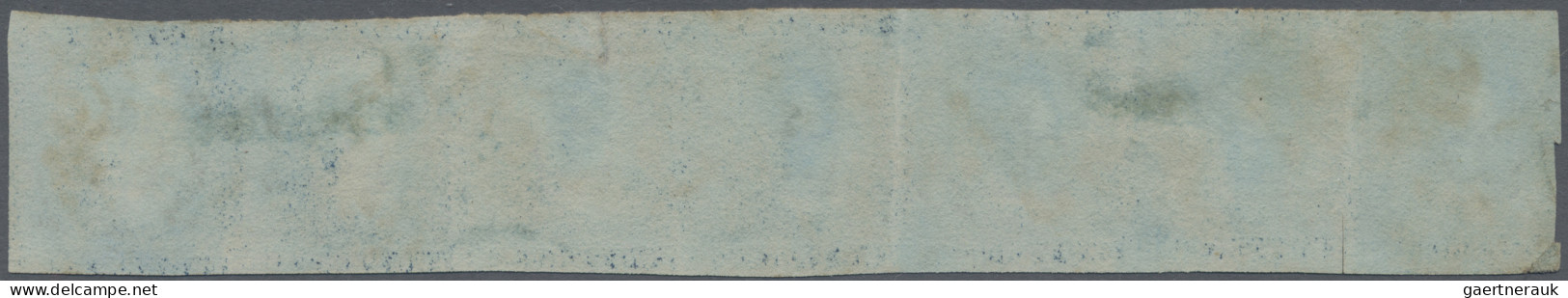 Great Britain: 1841, 2d. Blue "white Line", Horizontal Strip Of Seven, Lettered - Oblitérés