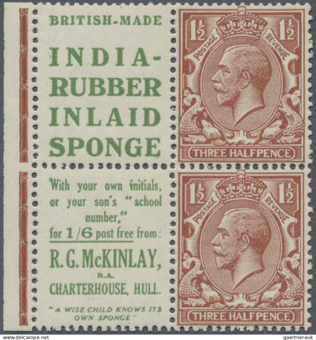 Great Britain - Se-tenants: 1924, Part Of Booklet Pane With 2 X 1 ½d Red-brown K - Other