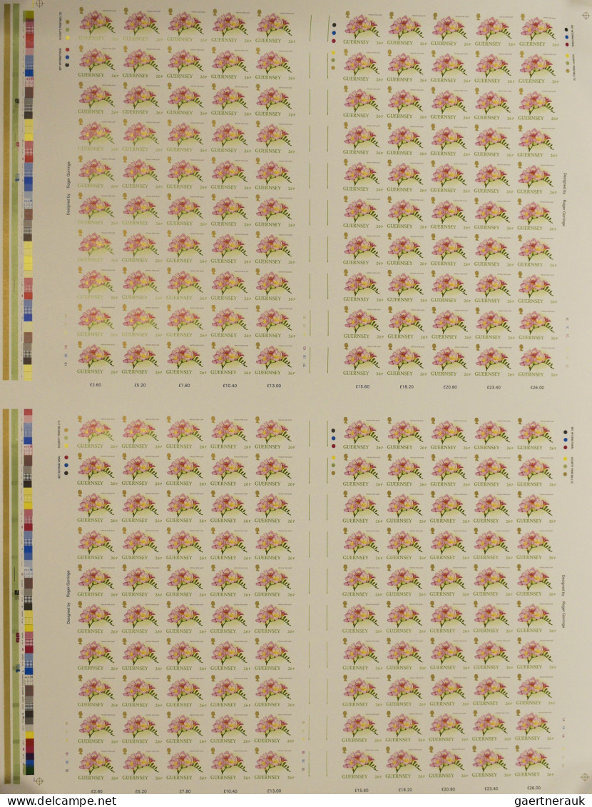 Guernsey: 1994/1997. Lot Of 2 Complete Issues 'Flowers' In IMPERFORATE Printing - Guernsey