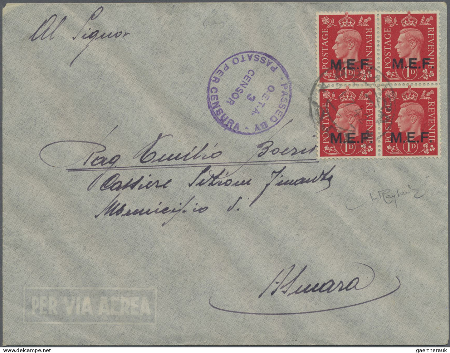 British Military Post  In WWII: 1942, 1 D NAIROBI Overprint, Block Of Four Tied - Sonstige