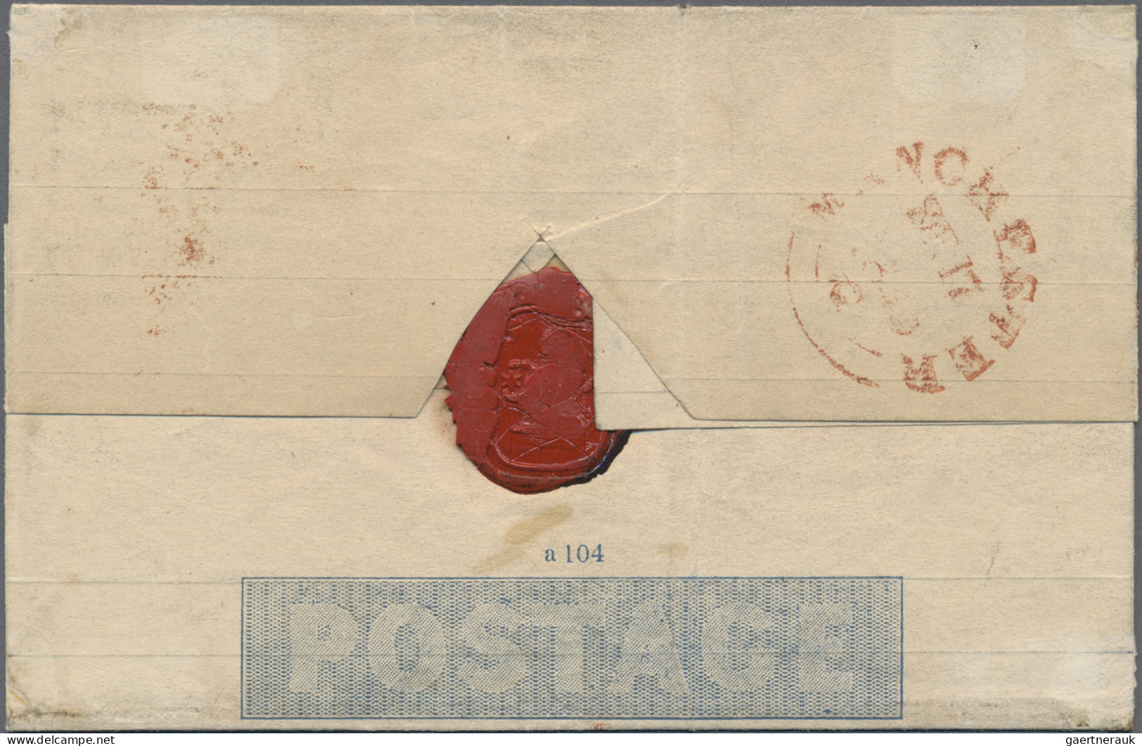 Great Britain - Postal Stationary: 1840, Mulready Lettersheet 2d. Blue, Stereo A - 1840 Mulready-Umschläge