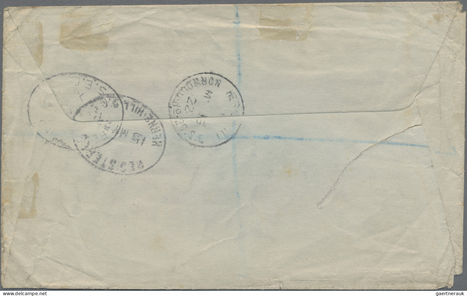 Great Britain - Postal Stationary: 1922 Registered Cover From Herne Hill To Joha - Sonstige