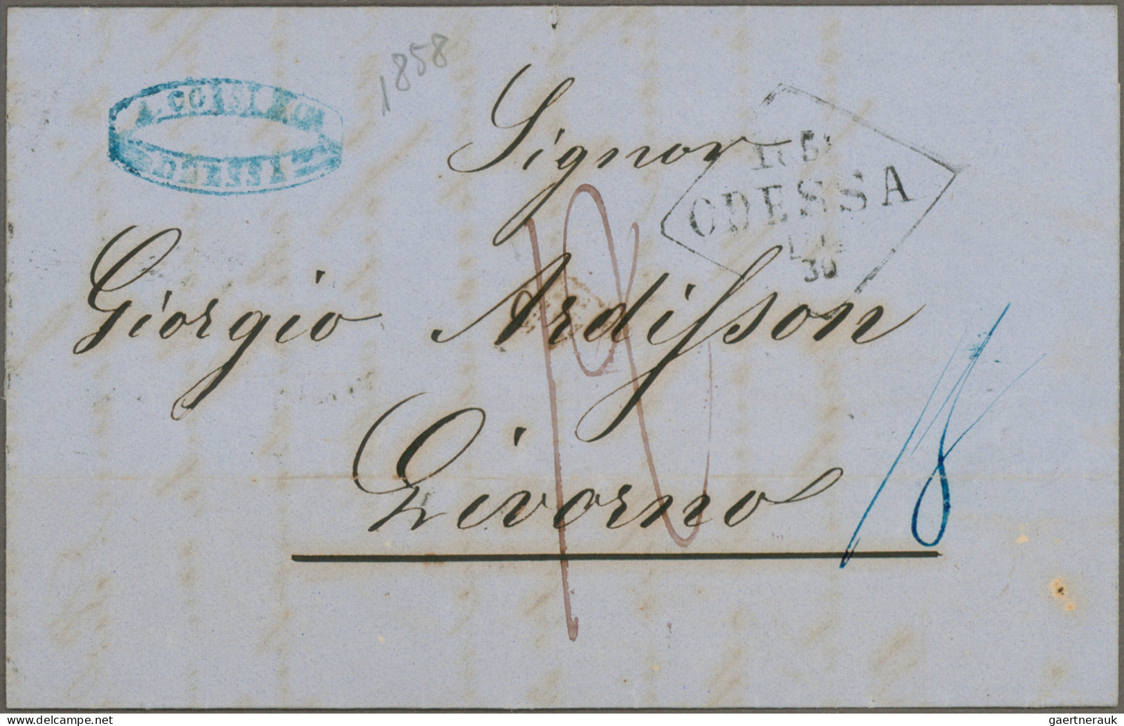 Italy -  Pre Adhesives  / Stampless Covers: 1858/1861, Two Unfranked Folded Lett - ...-1850 Préphilatélie