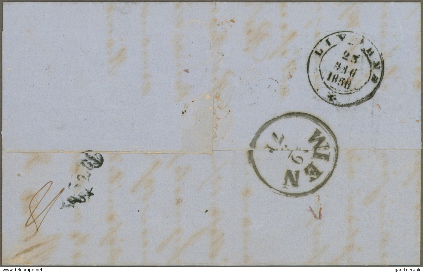 Italy -  Pre Adhesives  / Stampless Covers: 1858/1861, Two Unfranked Folded Lett - ...-1850 Voorfilatelie