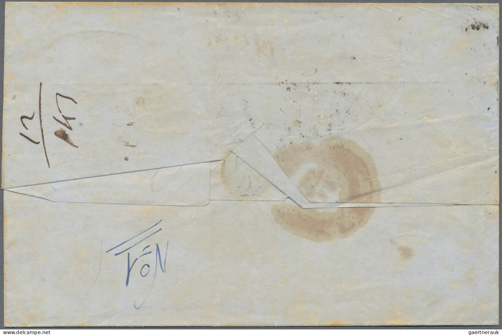 Italian States - Papal State: 1852, Four Covers From The First Issue: A) 5 Baj R - Papal States