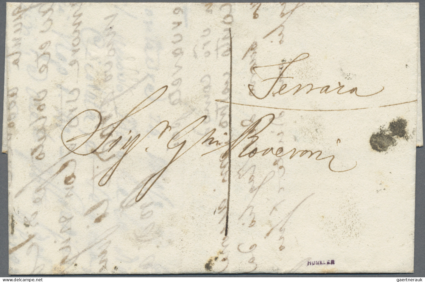 Italian States - Papal State: 1852, Four Covers From The First Issue: A) 5 Baj R - Kirchenstaaten