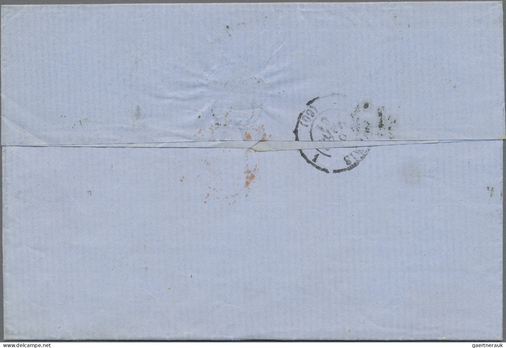 Italian States - Sardinia: 1860 40c. Carmine Used On Folded Cover From Turino To - Sardinia