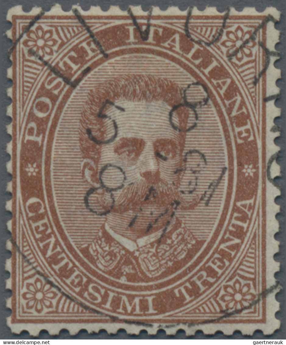 Italy: 1879, Umberto I, 30 C. Dunkelbraun, Sehr Gut Gezähntes Prachtstück, Zentr - Gebraucht