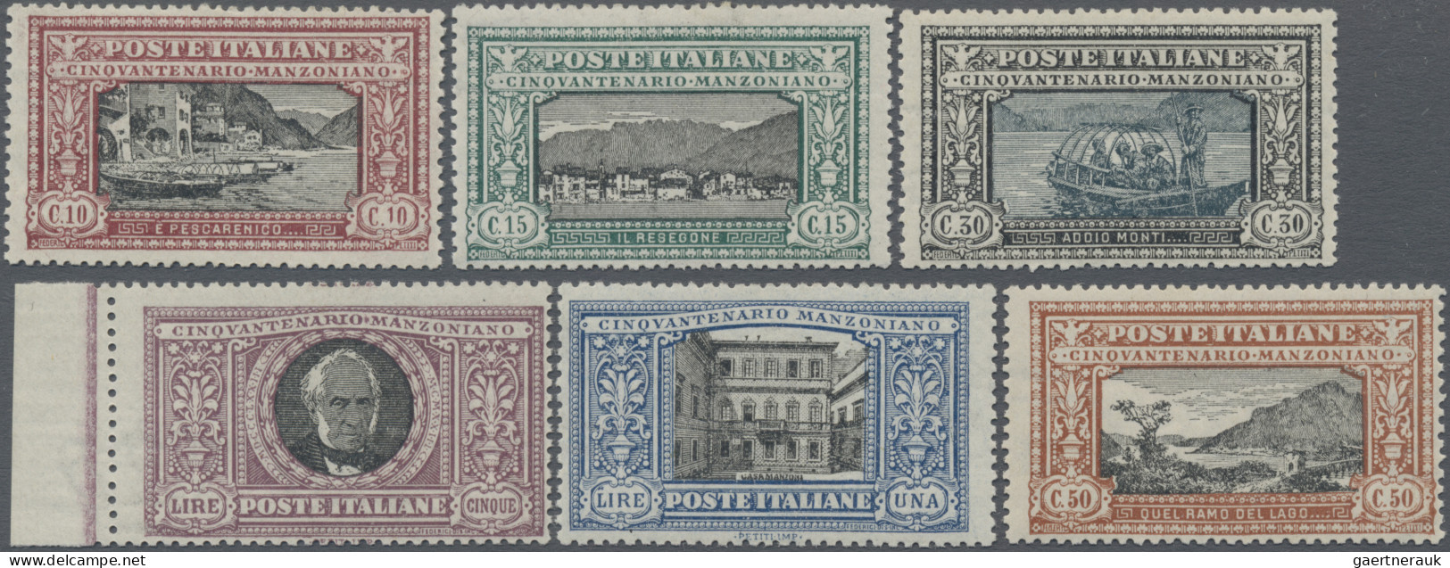 Italy: 1923, Manzoni Set, Mint Never Hinged MNH, Cert. Raybaudi (1989) For The 5 - Ungebraucht