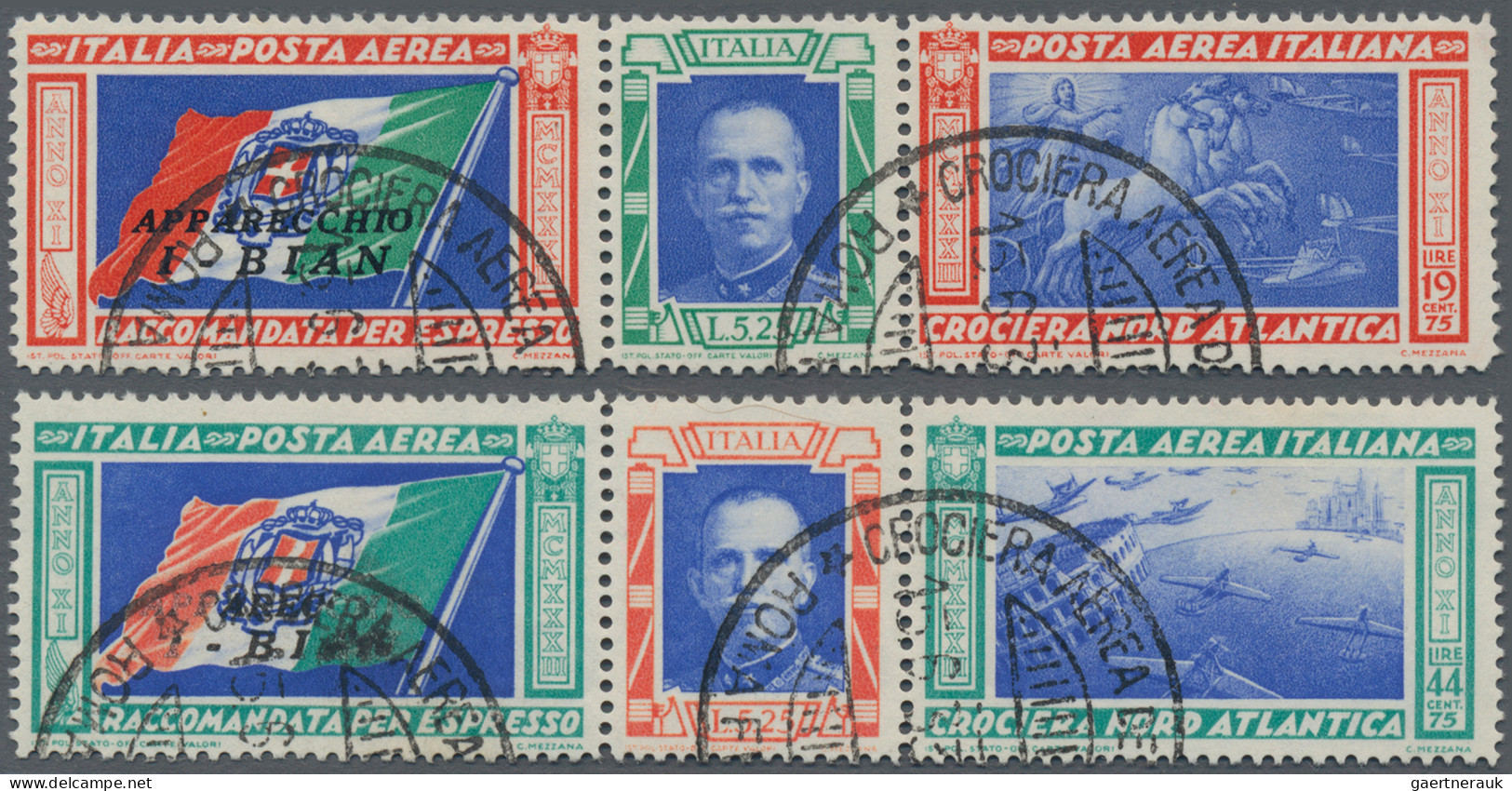 Italy: 1933, Geschwaderflug, Kpl., Sauber Gestempelt, Sign. A. Diena, Mi 3500,- - Gebraucht