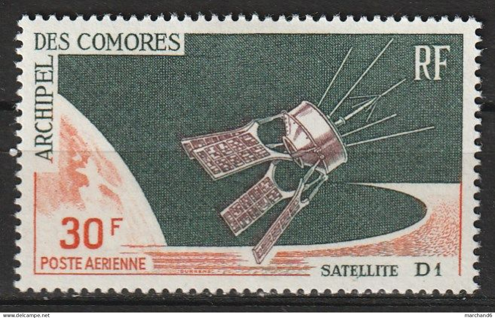 Comores Satéllite D 1 Poste Aérienne N°17 *neuf Charnière - Luftpost