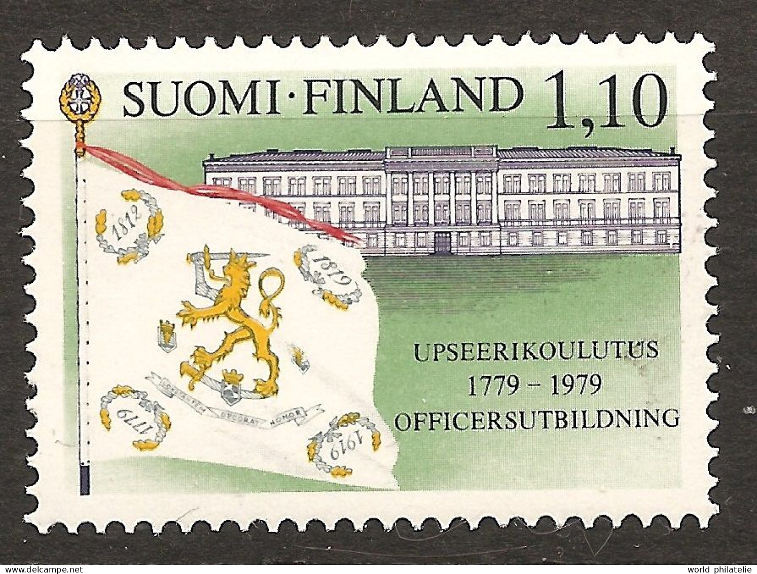 Finlande Finland 1979 N° 802 ** Académie Militaire, Drapeau, Blason, Armoiries, Lion, Epée, Science, Helsinki, Défense - Unused Stamps