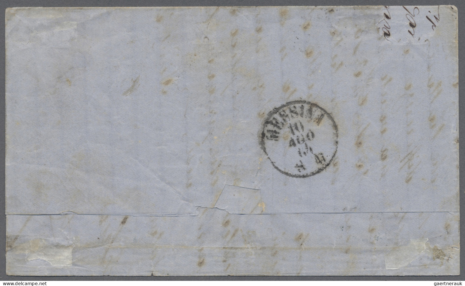 Italy - Post Marks: 1864: Rarer Schiffspoststempel "MALTA - PALERMO - PIROSCAFI - Marcophilie