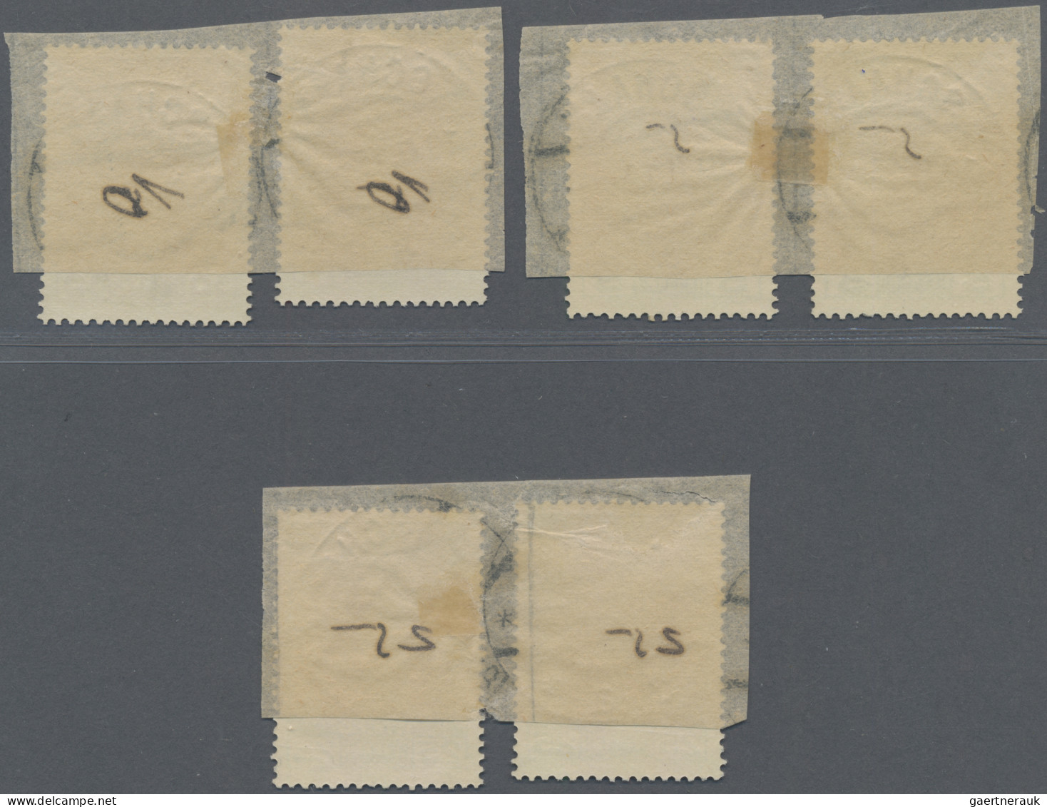 Liechtenstein: 1912 Erste Ausgabe Auf Gestrichenem Papier, Je Zwei Einzelmarken - Lettres & Documents