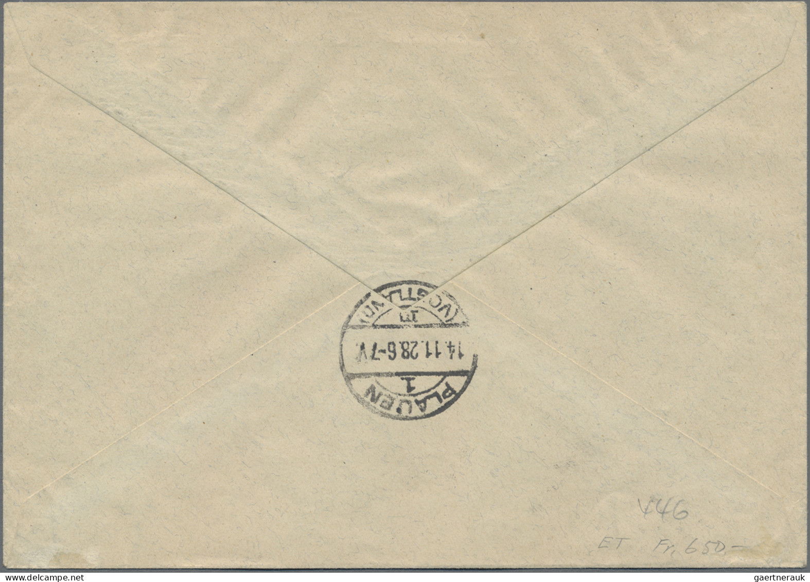 Liechtenstein: 1928, 30 Und 60 Rp. Reg.jubiläum Auf R-Brief Von Triesenberg Nach - Storia Postale