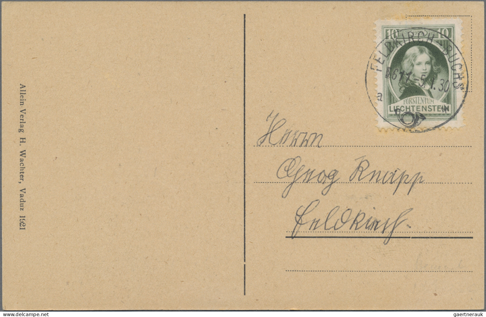 Liechtenstein: 1930, 30 Und 70 Rp. Reg.antritt Fürst Franz Auf Portger. R-Eil-Br - Storia Postale