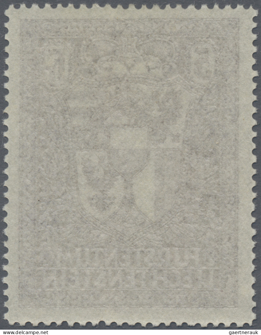 Liechtenstein: 1935, Freimarke 5 Fr. Schwarzrotviolett, Postfrisch, Unsigniert ( - Neufs