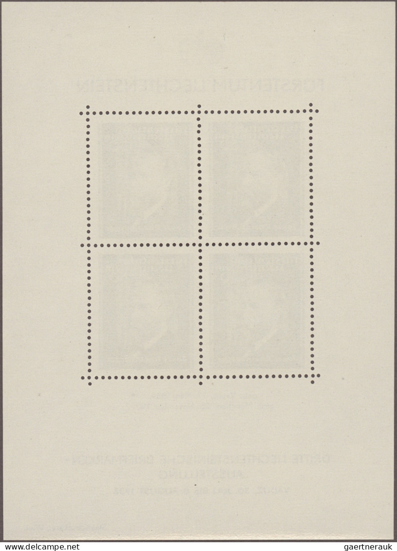 Liechtenstein: 1936/1952, Einige Bessere Marken U. Blocks, Bl.2-5, Mi 304/05 A, - Ungebraucht