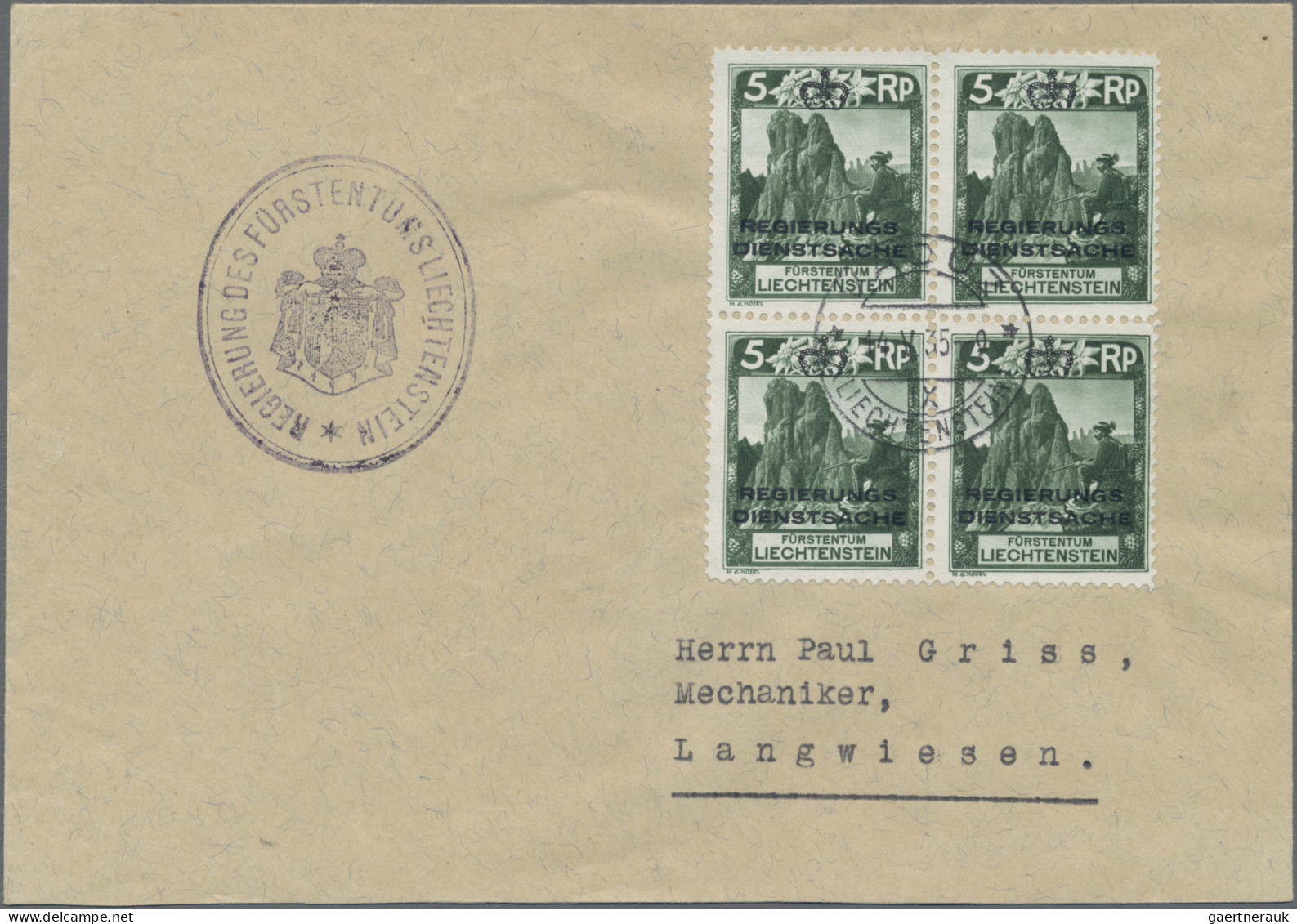 Liechtenstein - Dienstmarken: 1932/1935, Dienstmarken 5 Rp. Gez. A Und Gez. B Je - Official