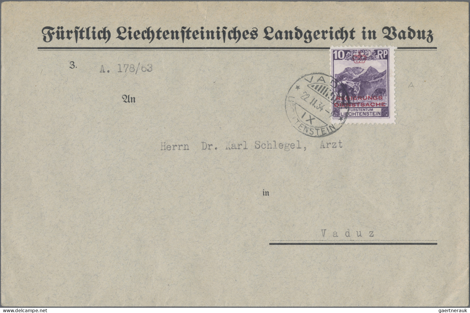 Liechtenstein - Dienstmarken: 1932/34, Dienstmarken 5(2), 10, 20 Und 30 Rp. Alle - Oficial